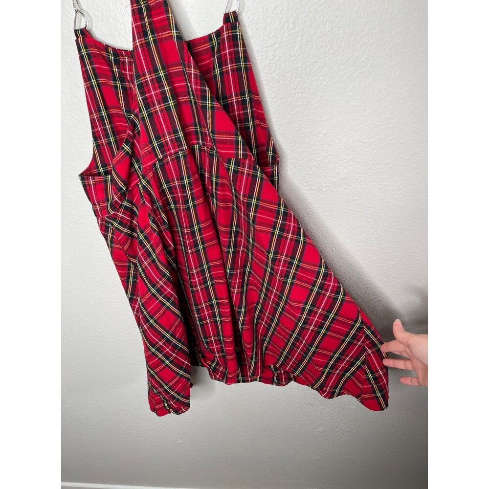 Hot Topic Womens Red Black Plaid O-Ring Shirtall size XXL - Picture 7 of 10